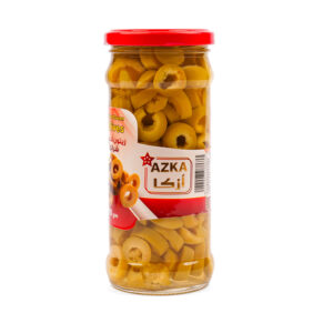 AZKA SLICED GREEN OLIVES JAR 370 GRM
