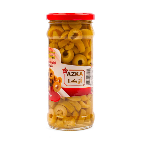 AZKA SLICED GREEN OLIVES JAR 370 GRM