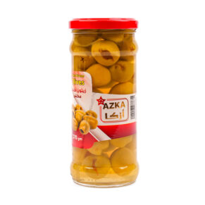 AZKA PITTED GREEN OLIVES JAR 370 GRM